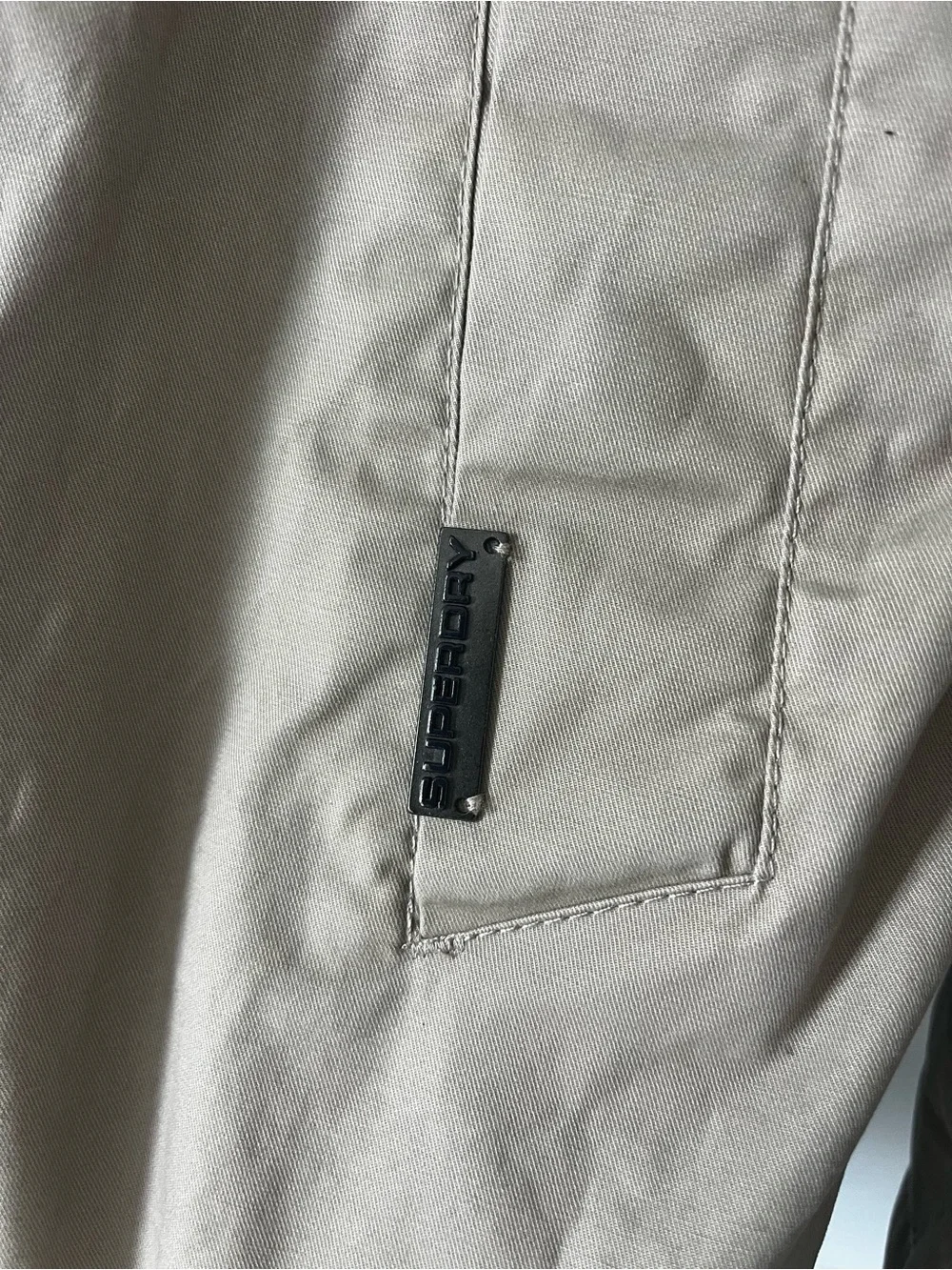 Superdry Double-Breasted Trench Coat in Beige/khaki
